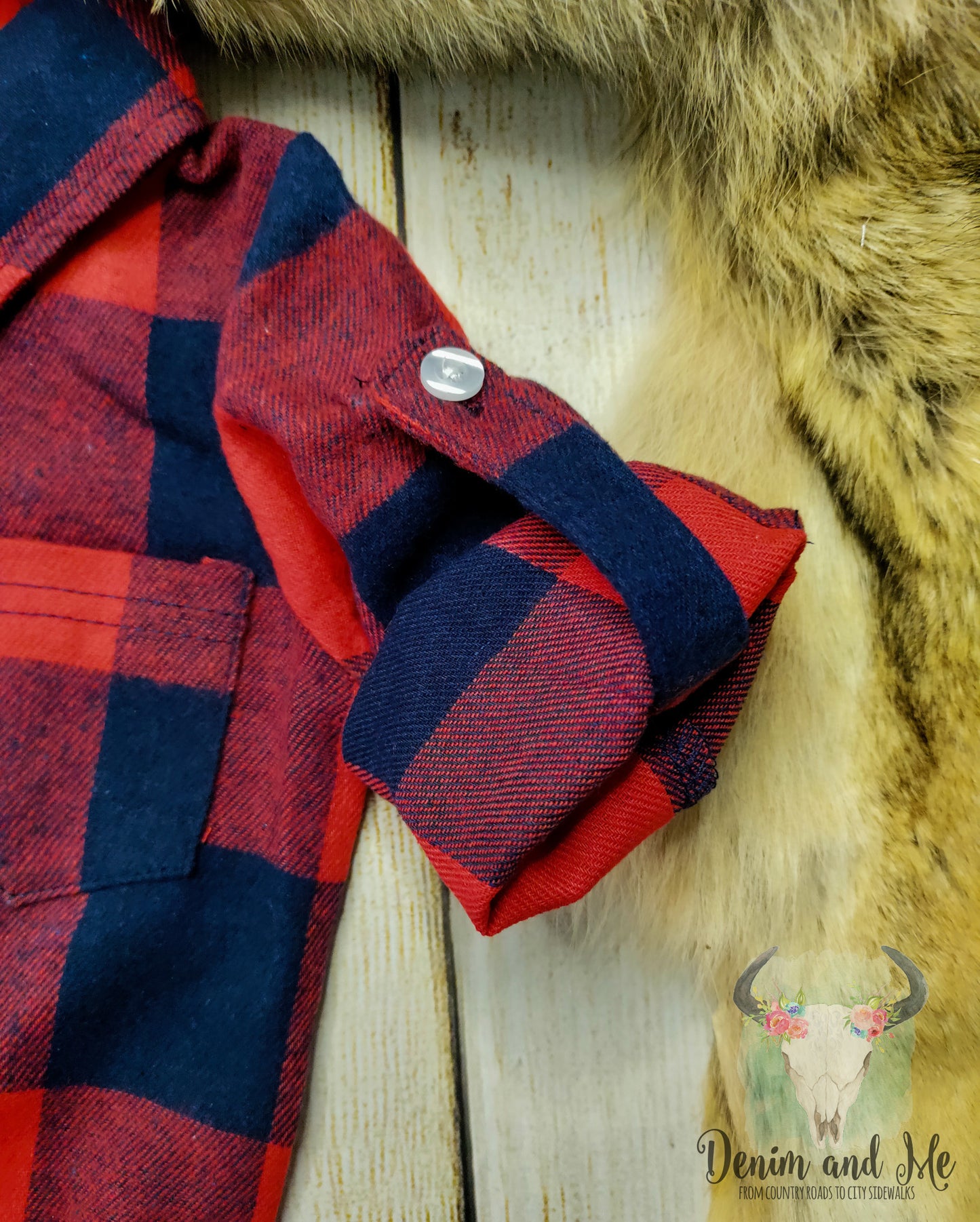 Red and Blue Plaid Button Up Outfit