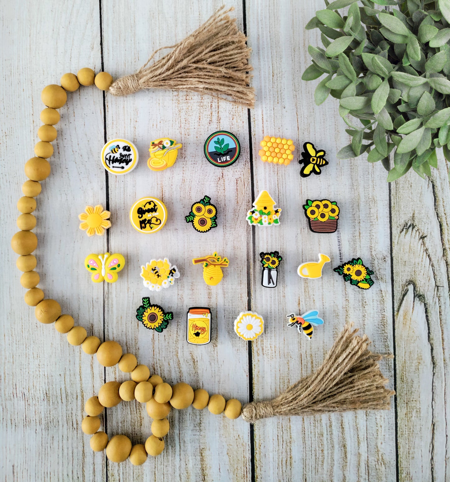 Bee and Sunflower Croc Charms