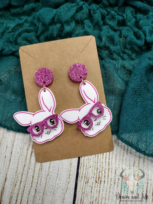 Easter Bunny and Glasses Earrings