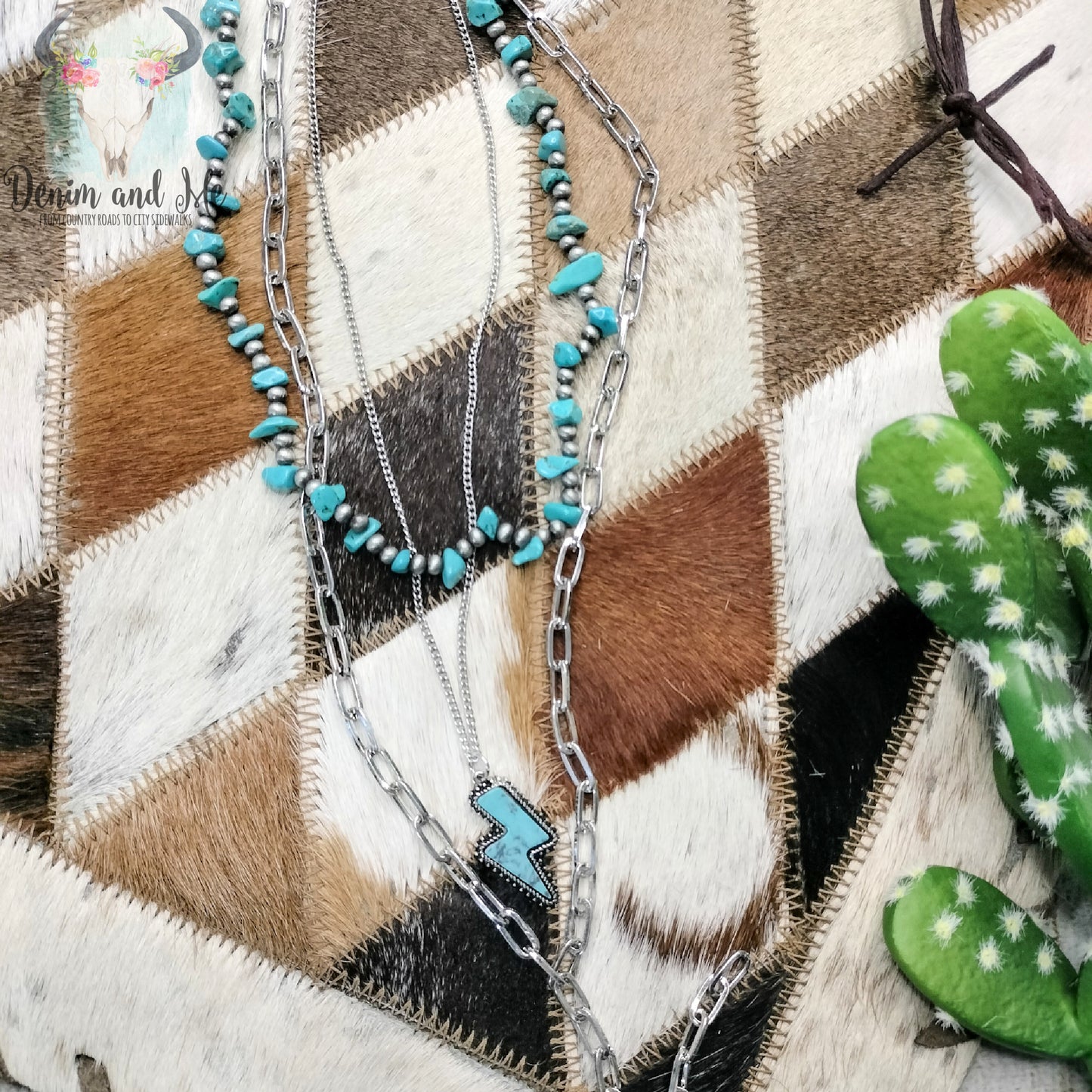 Lightning and Turquoise Layered Necklace