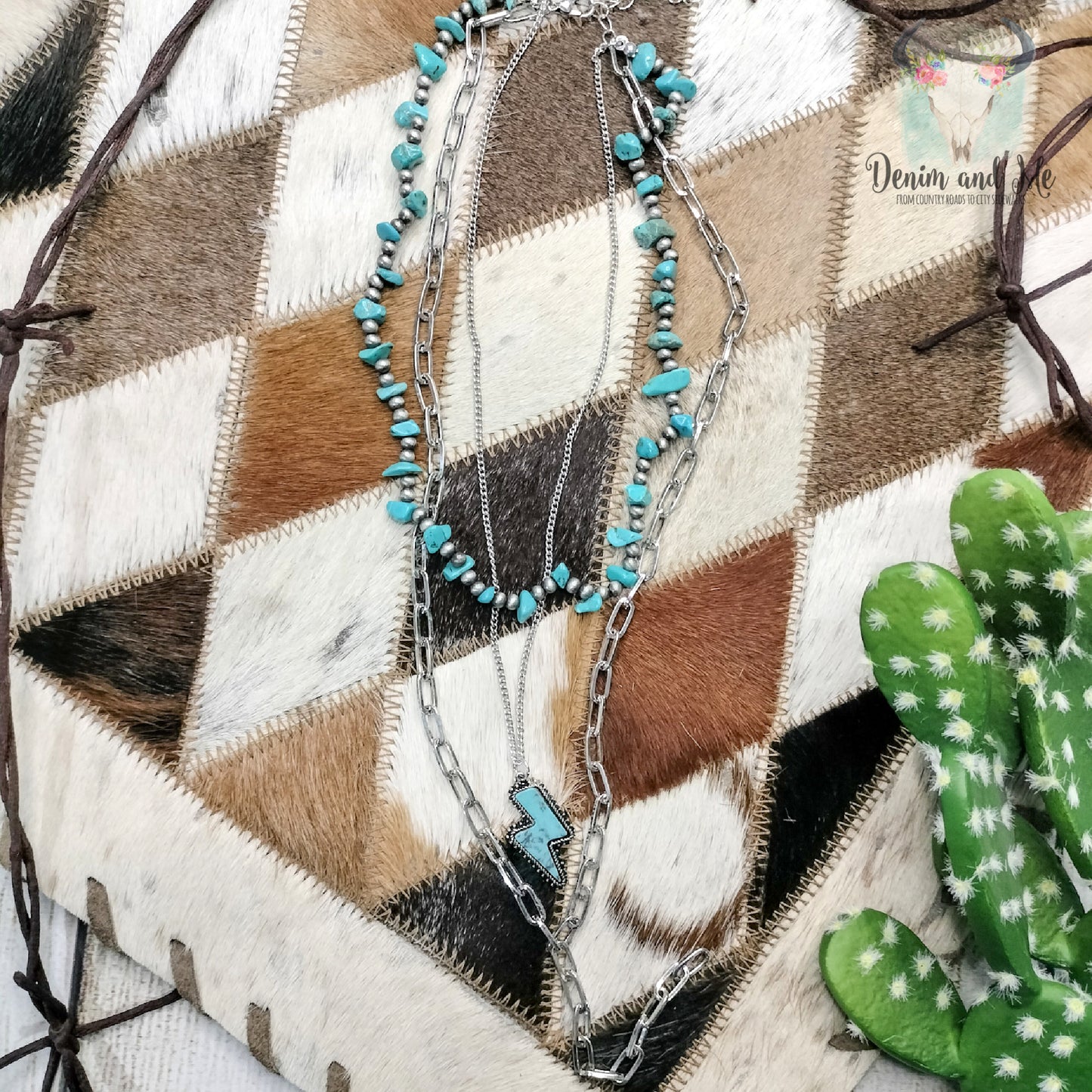 Lightning and Turquoise Layered Necklace