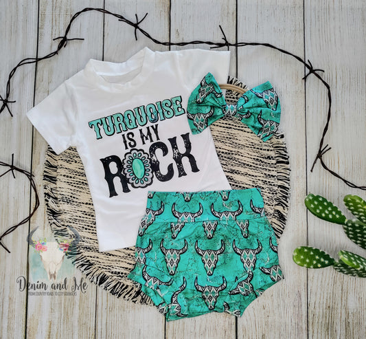"Turquoise is My Rock" Outfit Set
