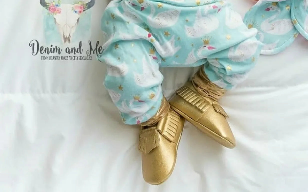 Gold Leather Moccasins