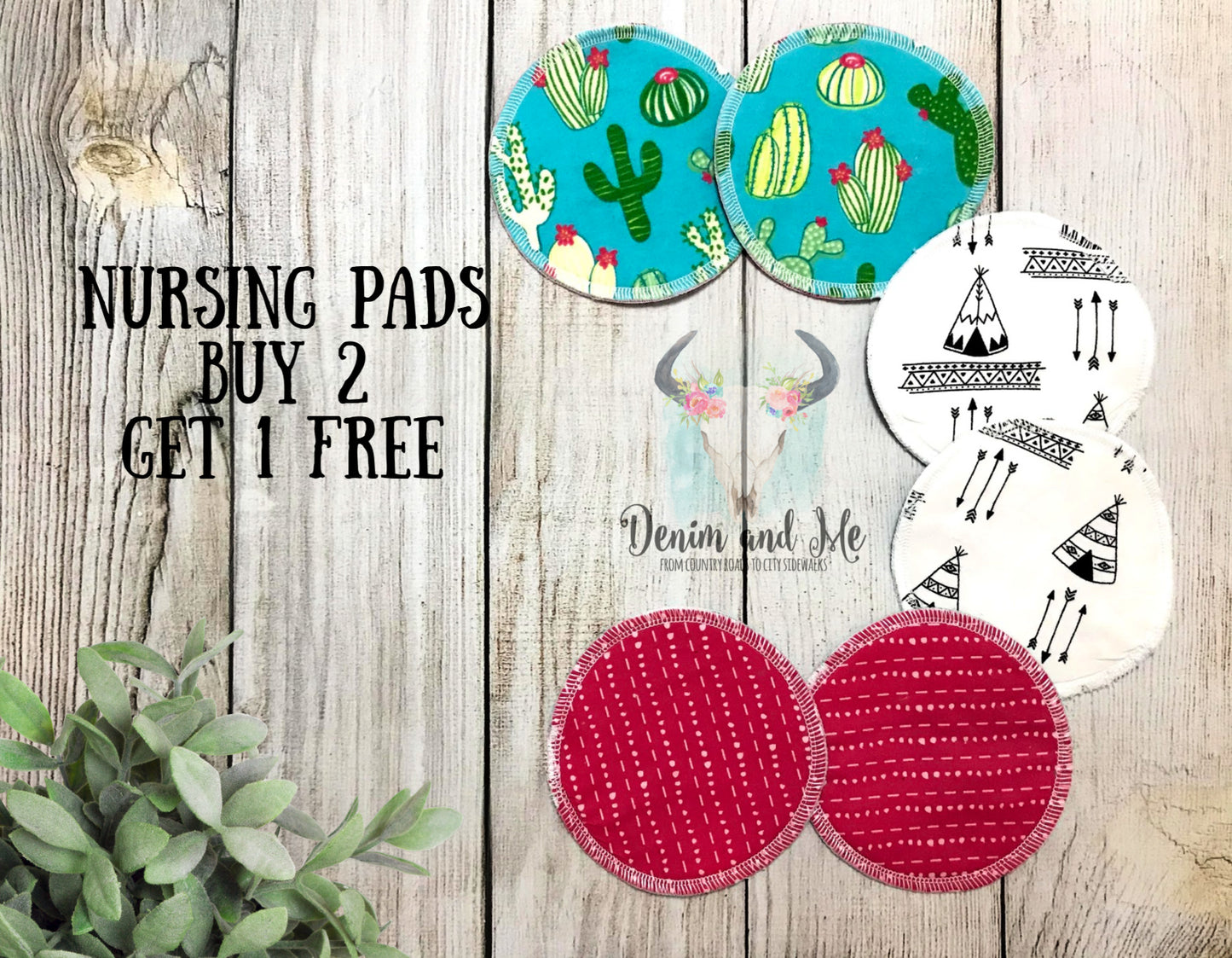 Nursing Pads/Breastfeeding Pads, Boho Cactus Themed