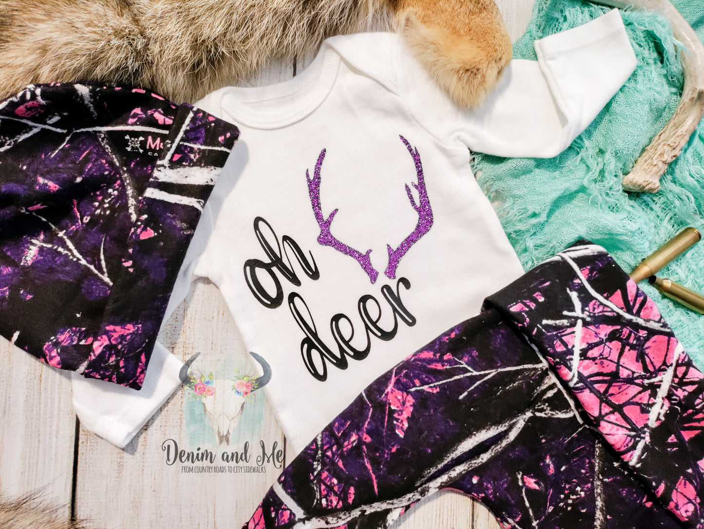 "oh deer" Pink Purple Camo Outfit