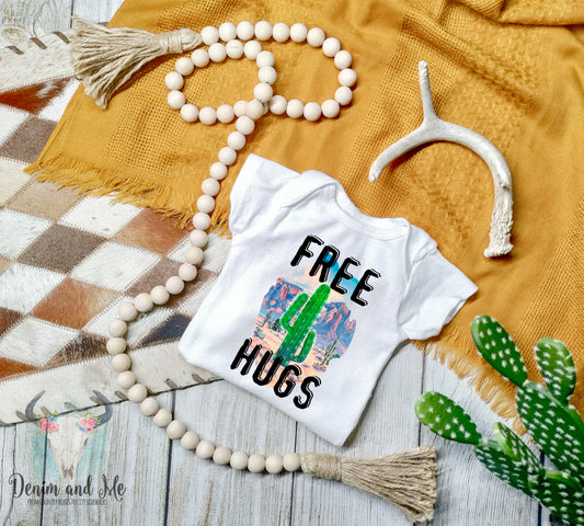"FREE HUGS" Cactus Bodysuit