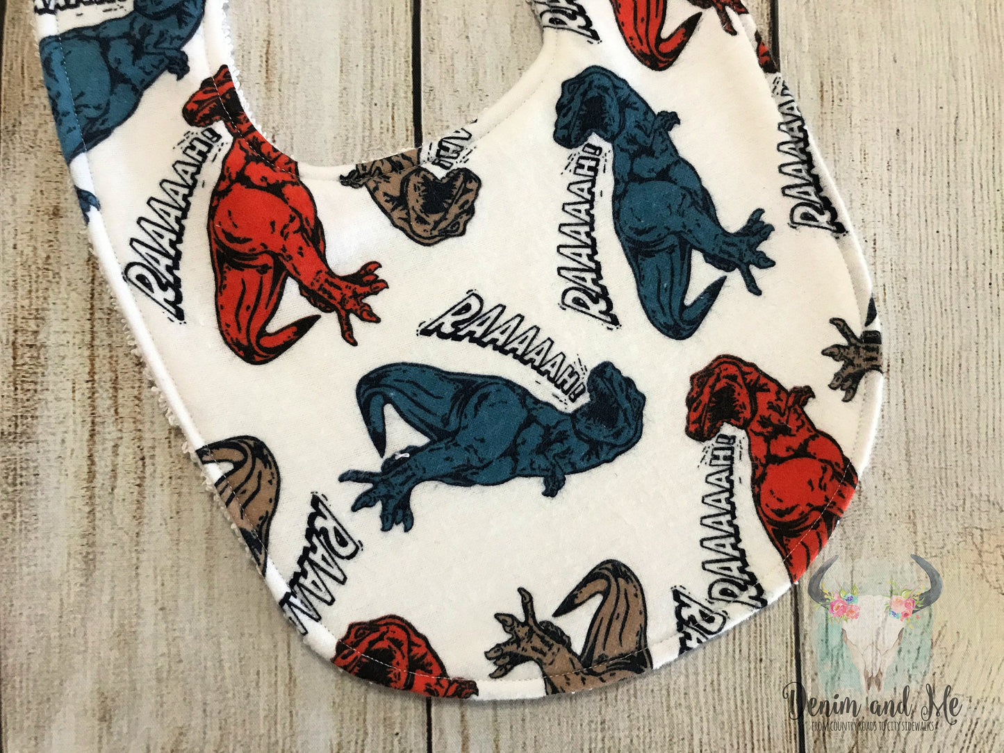 T-Rex Dinosaur Baby Boy Burpcloth, Bib, and Washcloth Gift Set