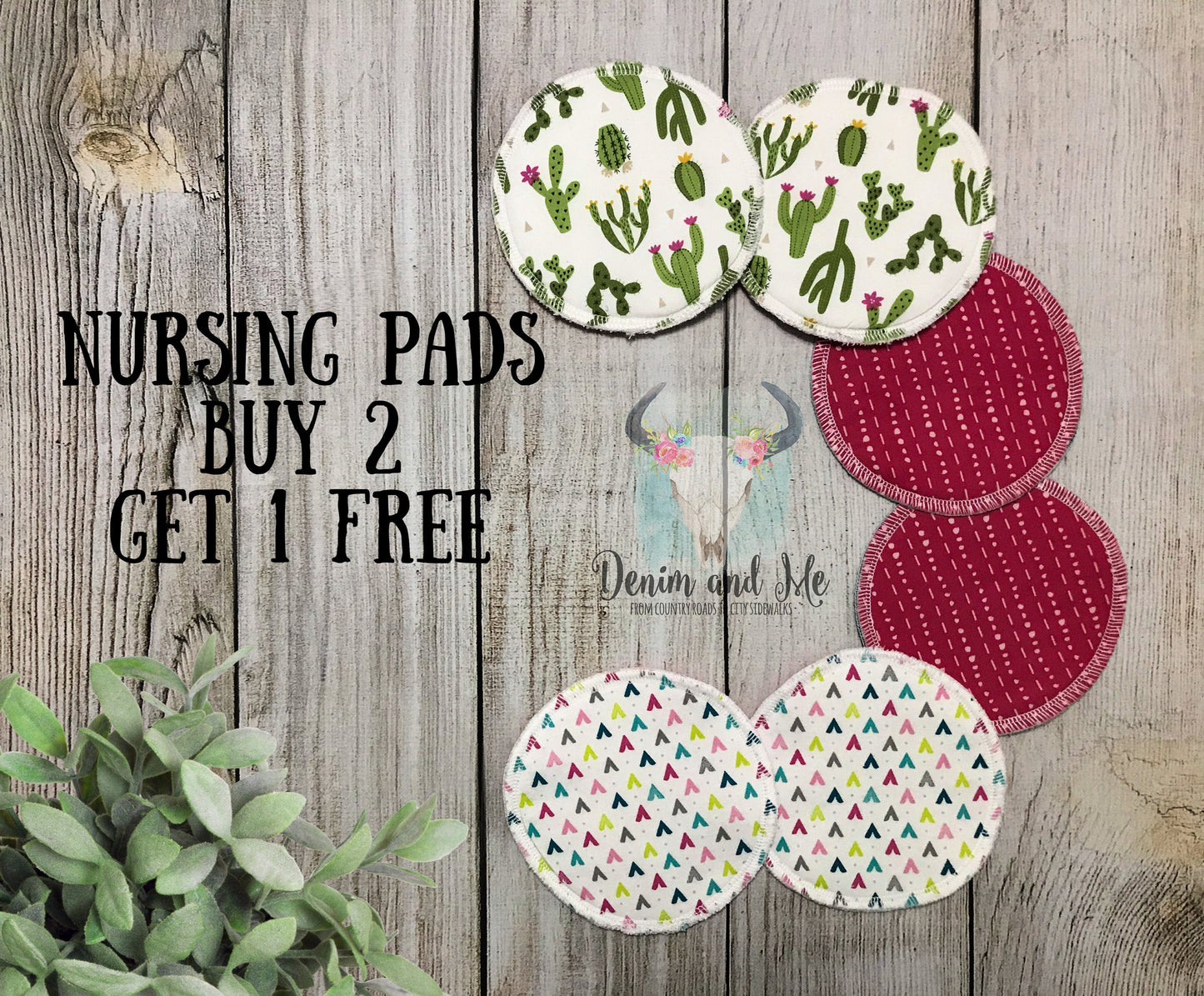 Nursing Pads/Breastfeeding Pads, Cactus boho themed