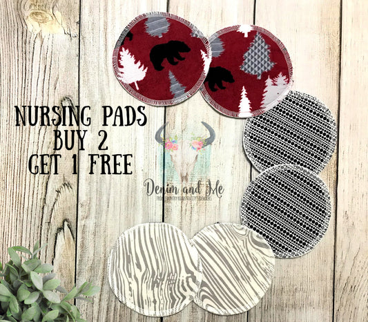 Nursing/Breastfeeding Pads, Woodland Bear Themed