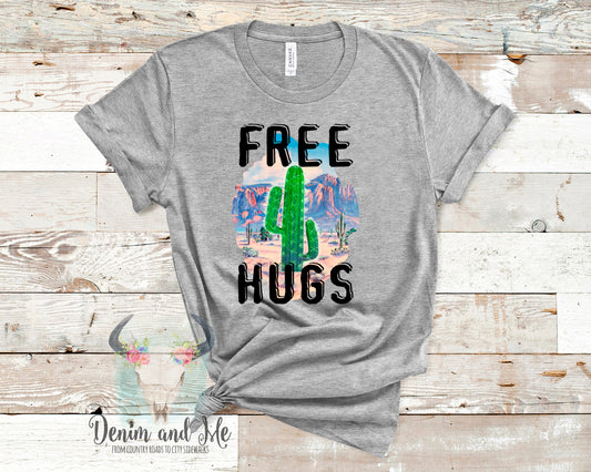 Free Hugs Cactus Shirt Graphic Tee
