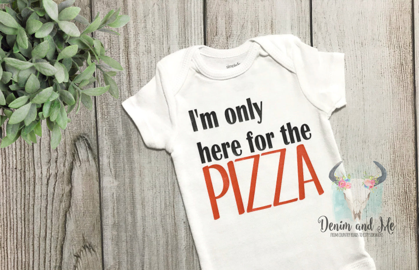 "I'm Only Here For The Pizza" Baby Bodysuit